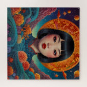 「サンセットでのセレニティ伝統的ア中国の・アート ジグソーパズル (横)