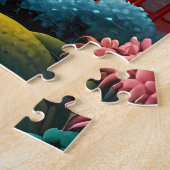 「サンセットでのセレニティ伝統的ア中国の・アート ジグソーパズル (側面)