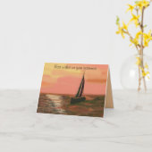 サンセットでのセーリング退職証明書 カード (黄色い花)