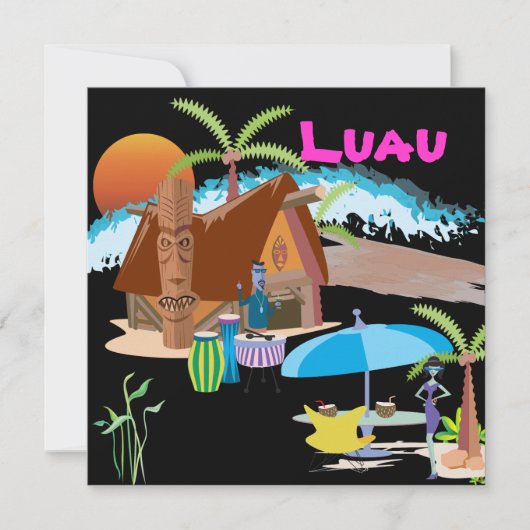サンセットでのティキ/ルアウ 招待状 (正面)