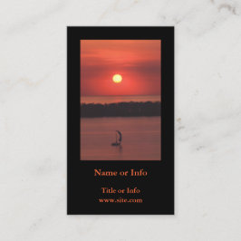 サンセットでの帆船の写真 名刺