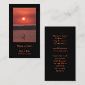 サンセットでの帆船の写真 名刺 (正面/裏面)