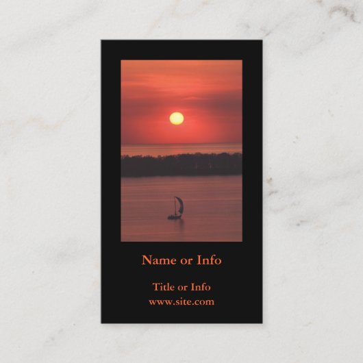 サンセットでの帆船の写真 名刺 (正面)