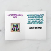 サンセットでの新郎結婚式の日おめでとう カード (内部)