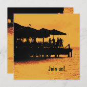 サンセットでの楽しいひとときへのご招待 招待状 (正面/裏面)