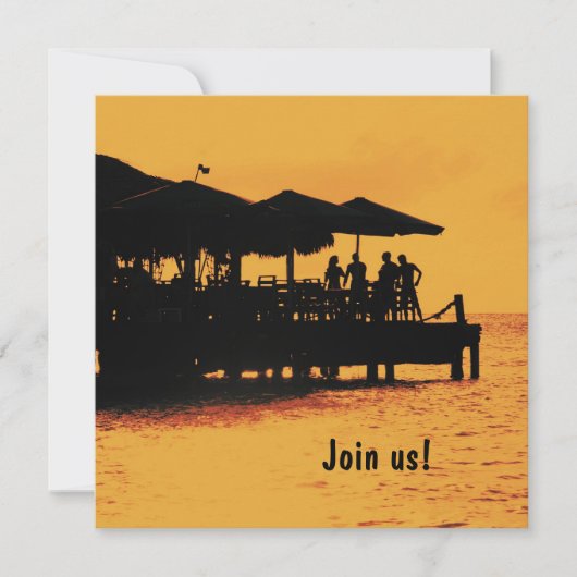 サンセットでの楽しいひとときへのご招待 招待状 (正面)