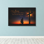 サンセットでの聖十字架(パーソナライズ) キャンバスプリント (インサイチュ (ウッドフロア))