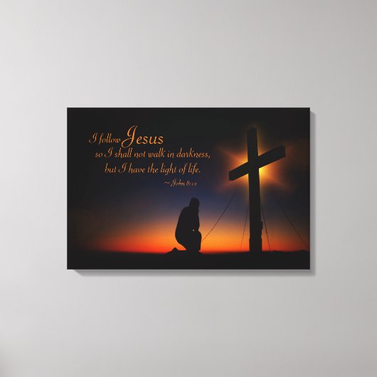 サンセットでの聖十字架(パーソナライズ) キャンバスプリント (正面)