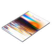 サンセットでの超現実的なレインボーカラー海のパーソナライズ ノートブック (左側)