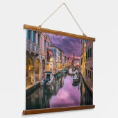 サンセットでイタリアの風光明媚なグランドカナル 吊り下げ型タペストリー (傾斜あり)