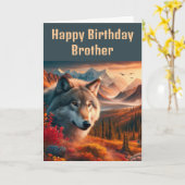 サンセットでウルフの誕生日おめでとう カード (黄色い花)