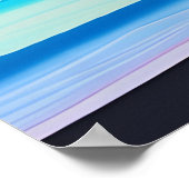 サンセットでサーファーがビーチに立つ ポスター (角)