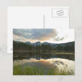 サンセットでスプラハ湖 – Rocky Mountain Nat'l Park ポストカード (正面/裏面)
