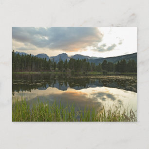 サンセットでスプラハ湖 – Rocky Mountain Nat'l Park ポストカード