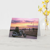 サンセットでバイク好き カード (黄色い花)
