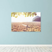 サンセットでビーチをスイング2 キャンバスプリント (インサイチュ (ウッドフロア))