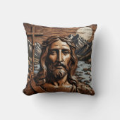 サンセットで十字架を掲げるイエズス クッション (正面)