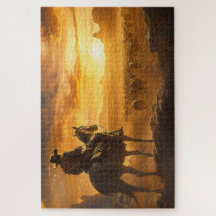 サンセットで孤独なカウボーイ