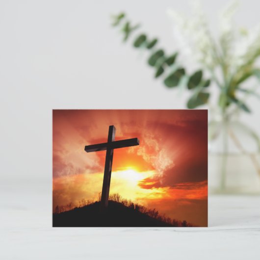 サンセットで宗教的なイースタークロス シーズンポストカード (スタンド正面)