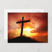 サンセットで宗教的なイースタークロス シーズンポストカード (正面/裏面)