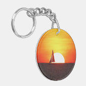 サンセットで帆船 キーホルダー (正面左)
