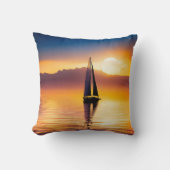 サンセットで帆船 クッション (正面)