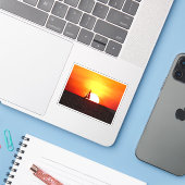 サンセットで帆船 シール (ノートパソコンとiPhone)