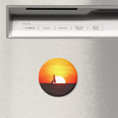 サンセットで帆船 マグネット (インサイチュ (食洗機))