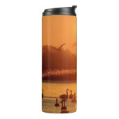 サンセットで湖に白鳥 タンブラー (回転左)