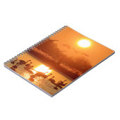 サンセットで湖に白鳥 ノートブック (左側)