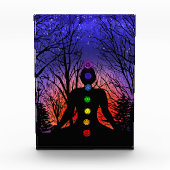 サンセットで瞑想ヨガ フォトブロック (正面)