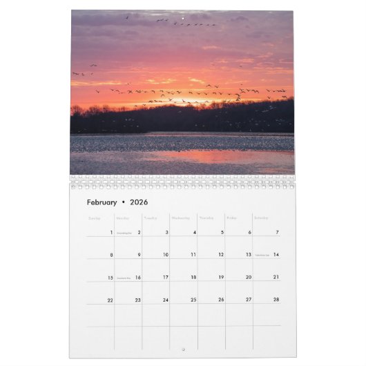 サンセットとサンライズのカレンダー カレンダー (2月 2026)