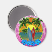 サンセットとサーフボード マグネット (正面/裏面)