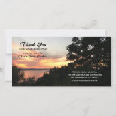 サンセットとツリー悔やみや弔慰サンキューフォト サンキューカード (正面)