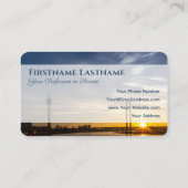 サンセットとナイトシティの通りのためのタクシー運転手 名刺 (裏面)