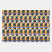 サンセットとヤシの木のシルエット ラッピングペーパーシート (正面)