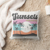 サンセットとヤシの木 クッション (ブランケット)