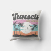 サンセットとヤシの木 クッション (裏面)