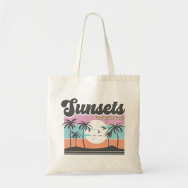 サンセットとヤシの木 トートバッグ