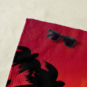 サンセットとヤシの木 ビーチタオル (インサイチュ)