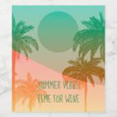 サンセットとヤシの木 ワインラベル (シングルラベル)