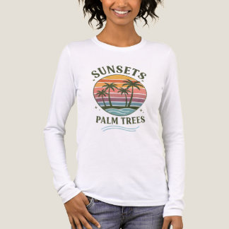 サンセットとヤシの木 | 夏のビーチTシャツ トライブレンドTシャツ