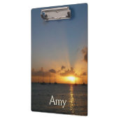 サンセットと帆船の熱帯風景写真 クリップボード (左)