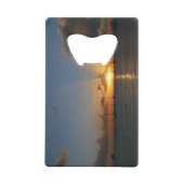 サンセットと帆船の熱帯風景写真 クレジットカード栓抜き (裏面)