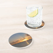 サンセットと帆船の熱帯風景写真 コースター (側面)