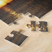 サンセットと帆船の熱帯風景写真 ジグソーパズル (側面)