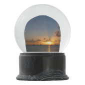サンセットと帆船の熱帯風景写真 スノーグローブ (裏面)