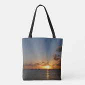 サンセットと帆船の熱帯風景写真 トートバッグ (裏面)
