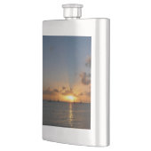 サンセットと帆船の熱帯風景写真 フラスク (左)