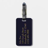 サンセットと帆船の熱帯風景写真 ラゲッジタグ (裏面縦)